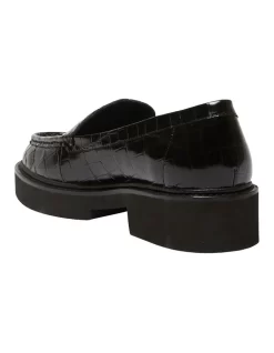 Abbott Flat Croc Print Leather Shoes In Black -Women Summer Clothing Store 982716220 6 720x928