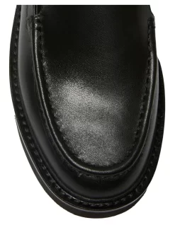Abbott Leather Flat Shoes In Black -Women Summer Clothing Store 982721080 7 720x928