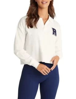 Ivy League Rugby Long Sleeve Top In Chalk