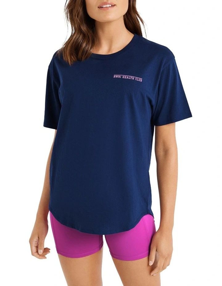 Logo Boyfriend Tee In Blue 3 Logo Boyfriend Tee In Blue