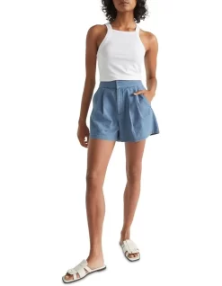 Seersucker Pleat Front Short