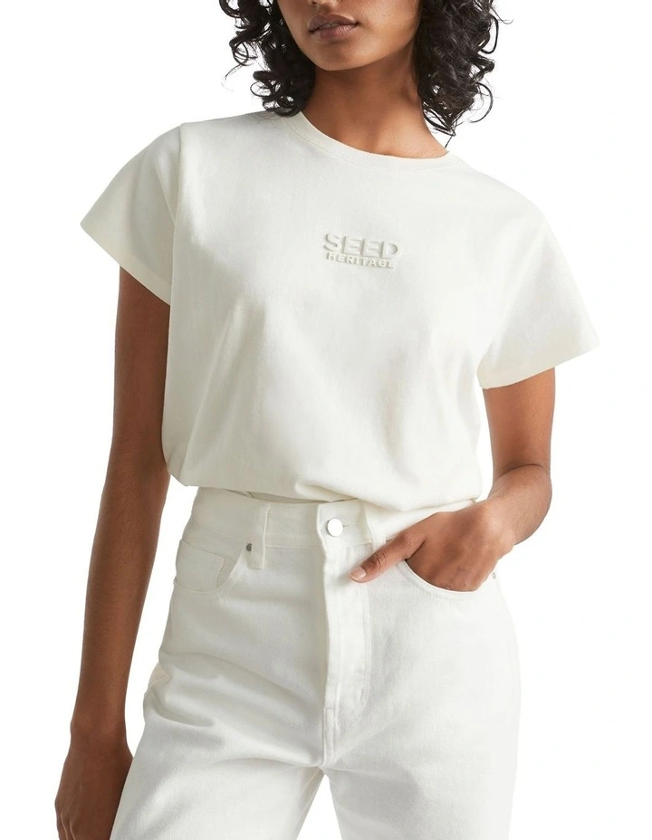 Heritage Logo Tee In Cream 4 Heritage Logo Tee In Cream - Image 2