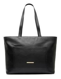Delaney Leather Workwear Bag In Black