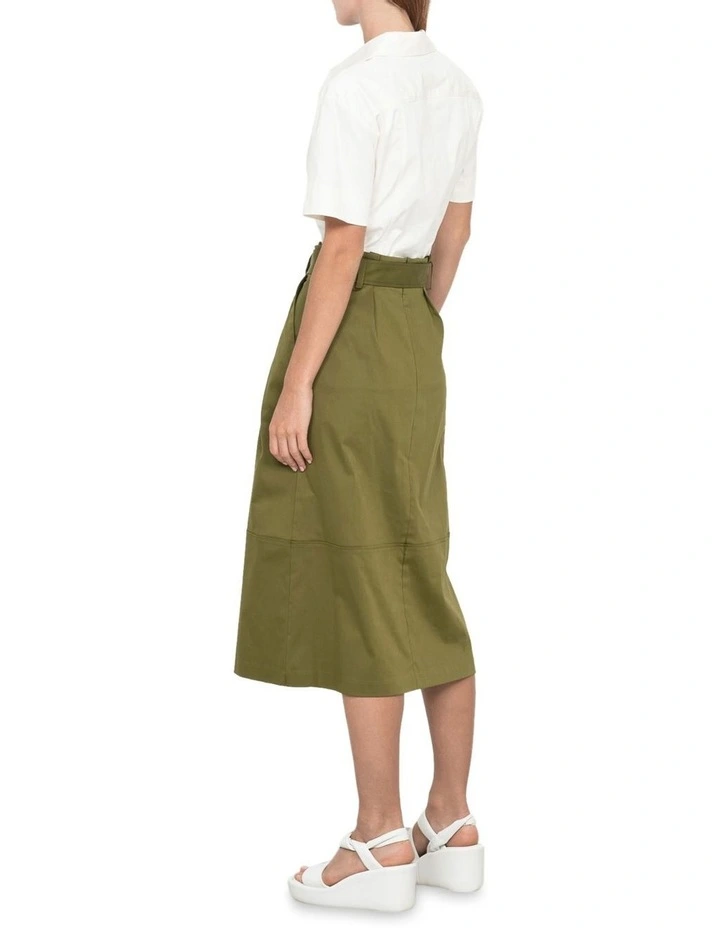 Tech Stretch Midi Skirt In Green 4 Tech Stretch Midi Skirt In Green - Image 2