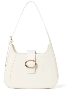 Forever New Tasha Buckle Shoulder Bag In White