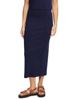 Oxford Millie Knitted Tube Skirt In Blue
