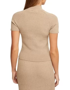 Oxford Dawn Knitted Short Sleeve Top In Beige 10 Oxford Dawn Knitted Short Sleeve Top In Beige -Women Summer Clothing Store 986069980 3 720x928