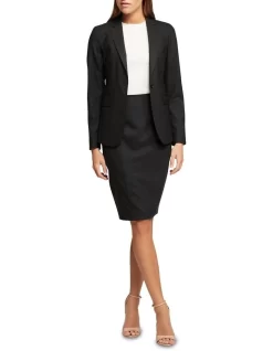 Oxford Monroe Wool Stretch Suit Skirt In Black -Women Summer Clothing Store 986076100 5 720x928