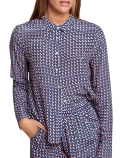 Oxford Poppy Geo Printed Blouse In Yellow Multi -Women Summer Clothing Store 986081680 4 720x928