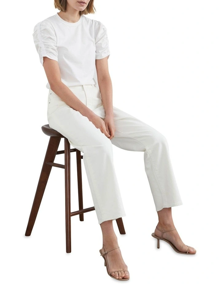 French Connection Spliced Rouched Sleeve Top 4 French Connection Spliced Rouched Sleeve Top - Image 2