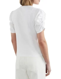 French Connection Spliced Rouched Sleeve Top 9 French Connection Spliced Rouched Sleeve Top -Women Summer Clothing Store 986326480 986320540 3 720x928