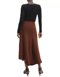 Calvin Klein Recycled Asymmetric Skirt In Brown -Women Summer Clothing Store 986429530 5 720x928