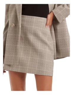 Forever New Scarlett Check Mini Skirt In Brown