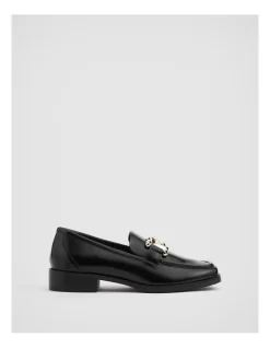 Embellished Penny Leather Loafer In Black