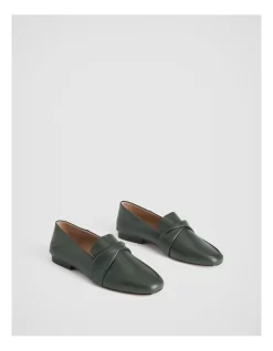 Leather Twist Loafer In Teal Green -Women Summer Clothing Store 987609700 3 720x928
