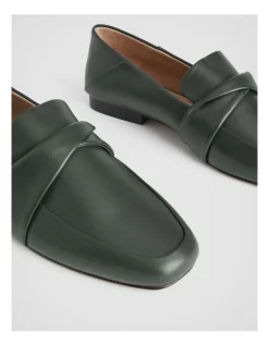 Leather Twist Loafer In Teal Green -Women Summer Clothing Store 987609700 4 720x928