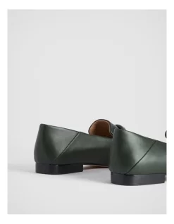 Leather Twist Loafer In Teal Green -Women Summer Clothing Store 987609700 5 720x928
