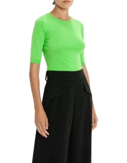 Elbow Sleeve Round Neck Knit In Green -Women Summer Clothing Store 988345900 3 720x928