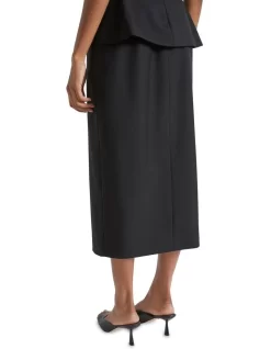 Wool Blend Split Front Skirt In Black 15 Wool Blend Split Front Skirt In Black -Women Summer Clothing Store 988425280 7 720x928