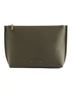 Heritage Logo Pouch In Dark Fern