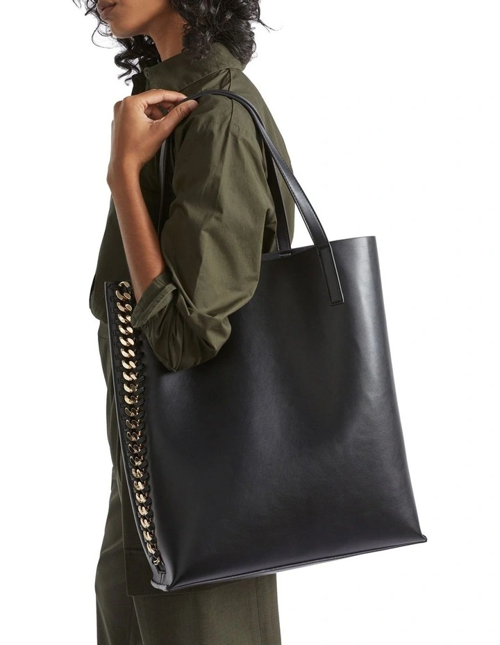 Chain Tote In Black 5 Chain Tote In Black - Image 3