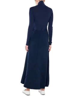 Merino Wool Angel Hem Skirt In Navy -Women Summer Clothing Store 988500340 3 720x928