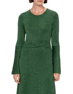 Lurex Twist Front Knit Dress In Green 7 Lurex Twist Front Knit Dress In Green -Women Summer Clothing Store 991014490 3 720x928