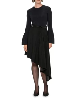Grosgrain Weave Skirt In Black