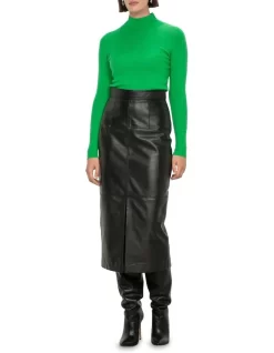 Structured Pencil Skirt In Black
