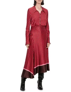 Scarlet Foulard Skirt In Red Multi