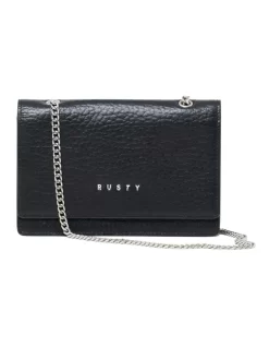 Rusty Honour Leather Chain Bag In Black
